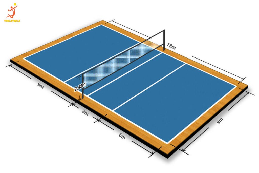 Kích thước sân bóng chuyền tiêu chuẩn