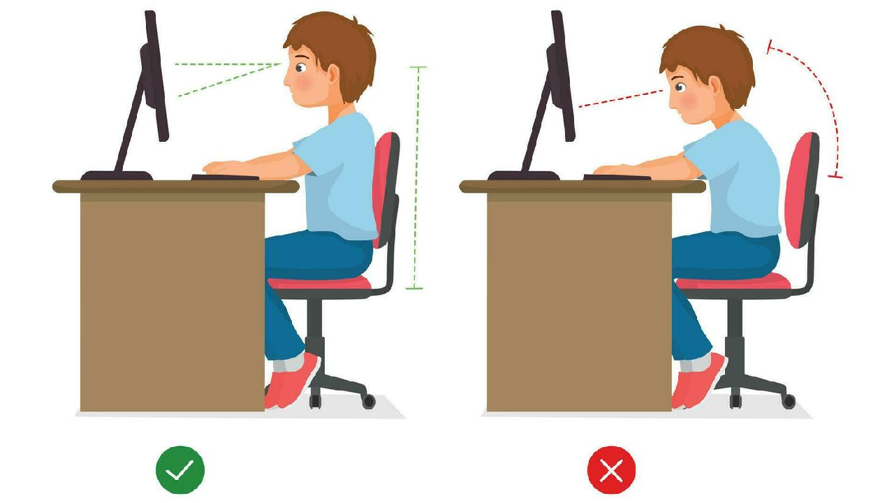 Trẻ ngồi học đúng tư thế